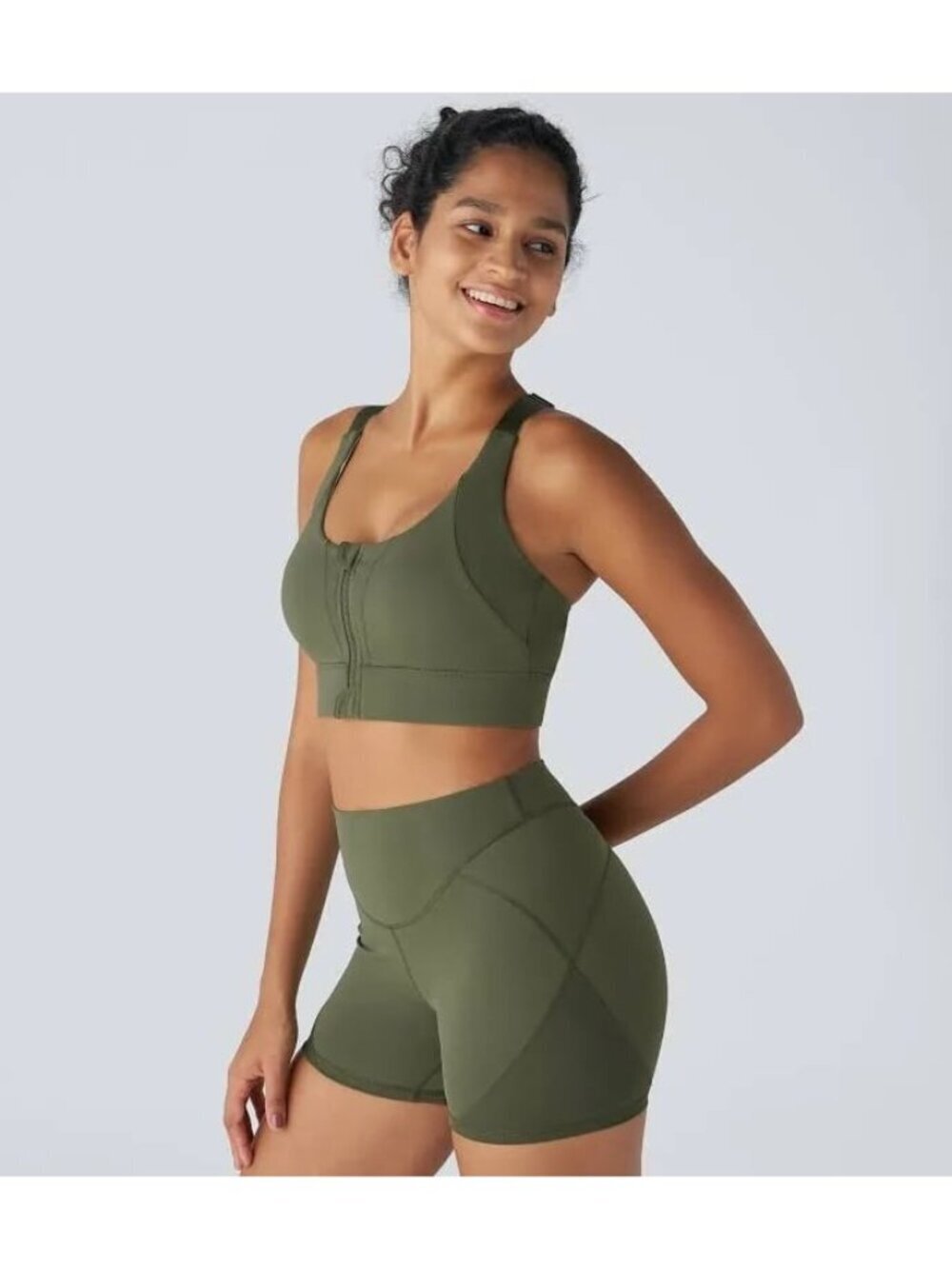 Halara SpeedWave High Support Zipper Racerback Quick Dry Bra XS